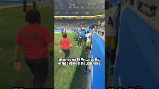 DK Metcalf vs a Lions Fan today in Detroit