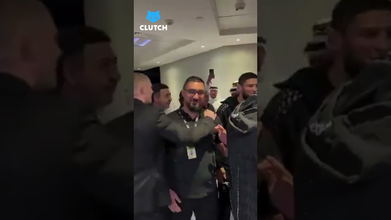 La seguridad tuvo que separar a Khamzat Chimaev y Ian Garry.