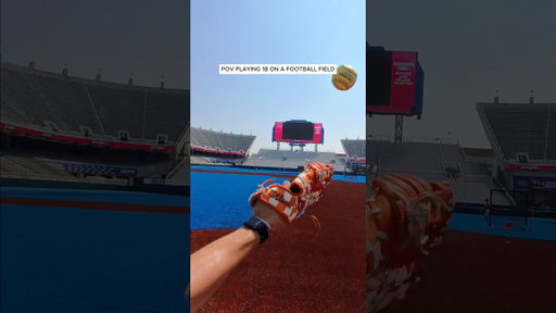 POV Playing Baseball on a Blue Football Field #baseball #baseballszn #sports #pov