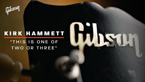 Kirk Hammett shows Mark Agnesi one of the rarest guitars in his collection