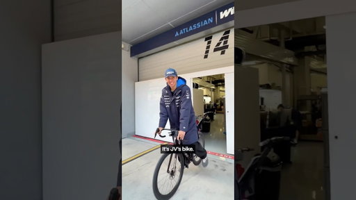Alex and George hit the track early... but on a stolen bike? 😅🚴Any thoughts, JV? 👀 #f1