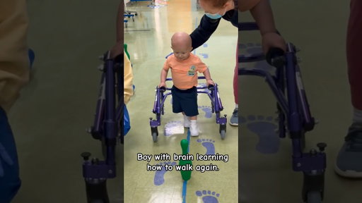 Parents were told he wouldn’t walk for years but he's proving them wrong. #fcancer #braintumor