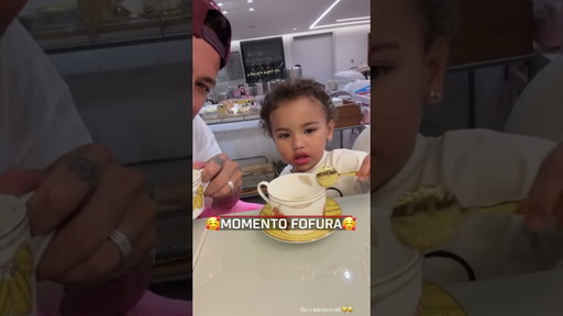 MOMENTO FOFURA! NEYMAR e sua filha MAVIE tomando um café da tarde 😍😍 #shorts