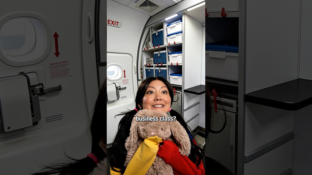 Kid knows how to get a FREE upgrade to business class on a plane