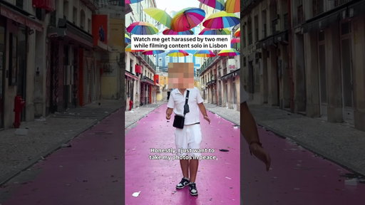 Watch me get harassed by two men while filming content solo in #Lisbon #solotravel #portugal