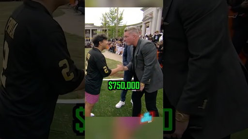 $500,000 TO YOU & $250,000 TO CHARITY. TAKE A LAP KID YOU CRUSHED THAT FOOTBALL #CollegeGameDay