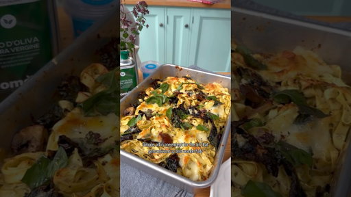 Creamy Roast Mushroom Pasta Bake