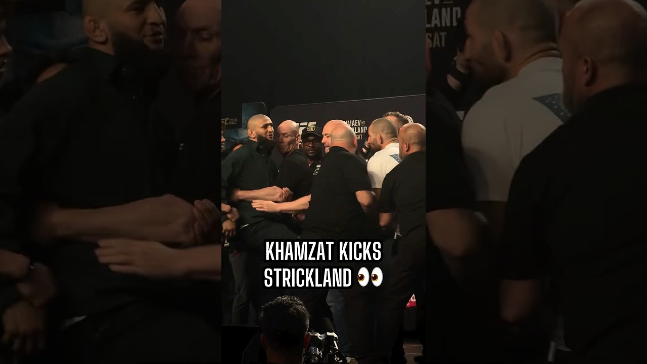 Khamzat Chimaev and Sean Strickland face-off ended exactly how you’d expect 😅