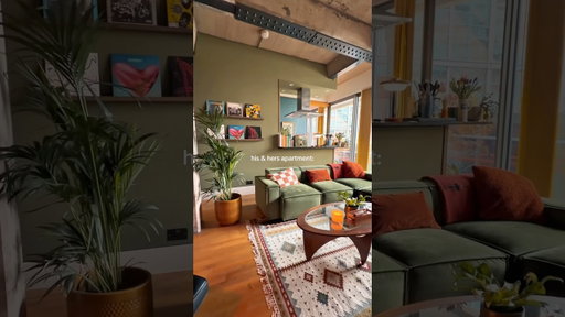 our slice of home 🍋‍🟩🪴🌆#apartmentaesthetic #midcenturymodern #foryou #interiordesign #fyppage