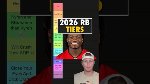 RB Tiers For Fantasy Football in 2026