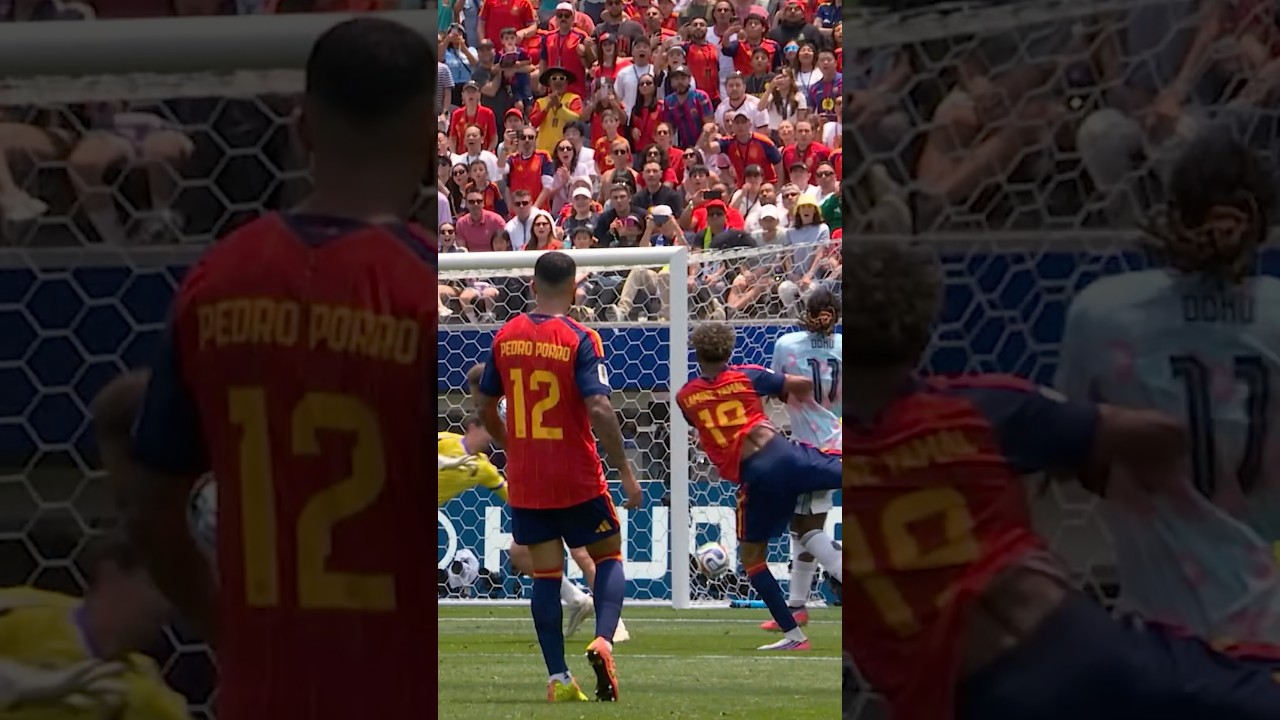 Lamine Yamal inches away from scoring against Belgium! 🤯#FIFAWorldCupOnYT