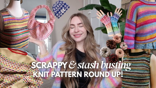 My Favourite Scrappy + Stashbusting Knit Pattern Round Up