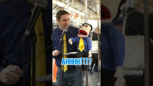 A ventriloquist does stand up on the subway in NYC. #ventriloquist