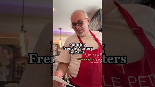 Lulu the Waiter in Paris #watercolour #artists #livepainting #paris