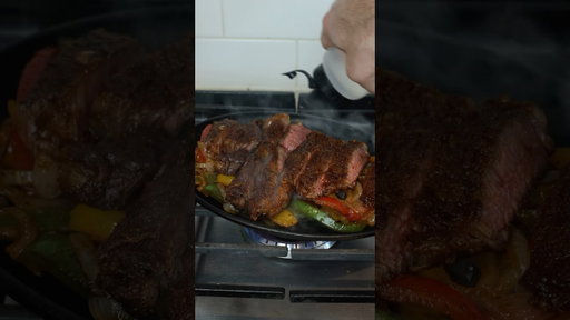 Steak fajitas 🔥. Full recipe on my website. I also have a cookbook out. Check the links in my bio