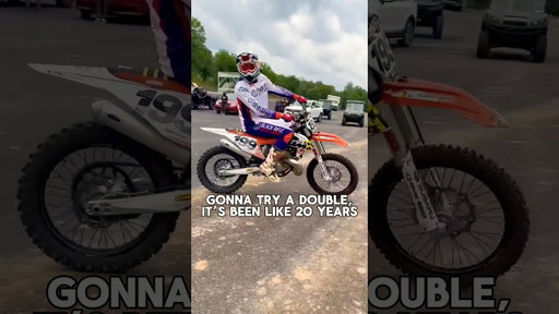 Travis Pastrana casually Double flipping one of the biggest ramps in Freestyle Motocross