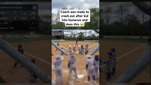 Coach was ready to crash out after kid hits homerun and does this 😂