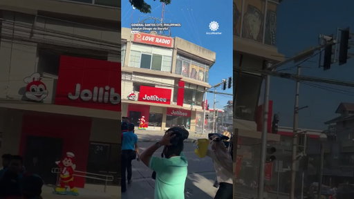 The moment a Jollibee building collapses in GenSan 😳 #philippines #news #shorts