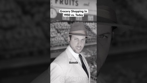 Grocery Shopping In 1950 vs. Today #money #vs #retail #shorts