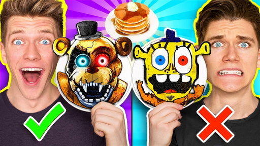 PANCAKE ART ROULETTE: IRL! How To Make Five Nights at Freddy’s 2 vs KPop Demon Hunters Challenge