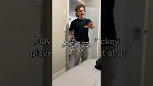 Hockey player gets CAUGHT at girls house 👀😂 #hockey #hockeydad #hockeyplayer #funny