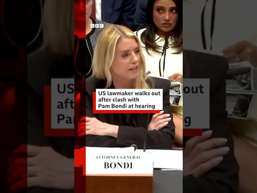 A Democrat stormed out of the chamber during US Attorney General Pam Bondi's hearing. #BBCNews