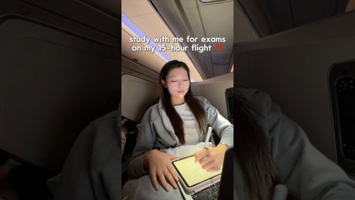 Study With Me for Exams on My 15-Hour Flight‼️ #vlog #productivity #studywithme #studytips #college