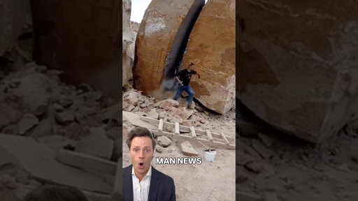 Hammer Ting to Split Boulder | Man News (via greekmasons/ig) #asmr #waitforend #rock