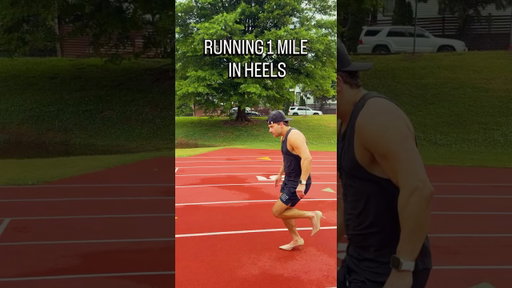 How long does it take to run a mile in heels?