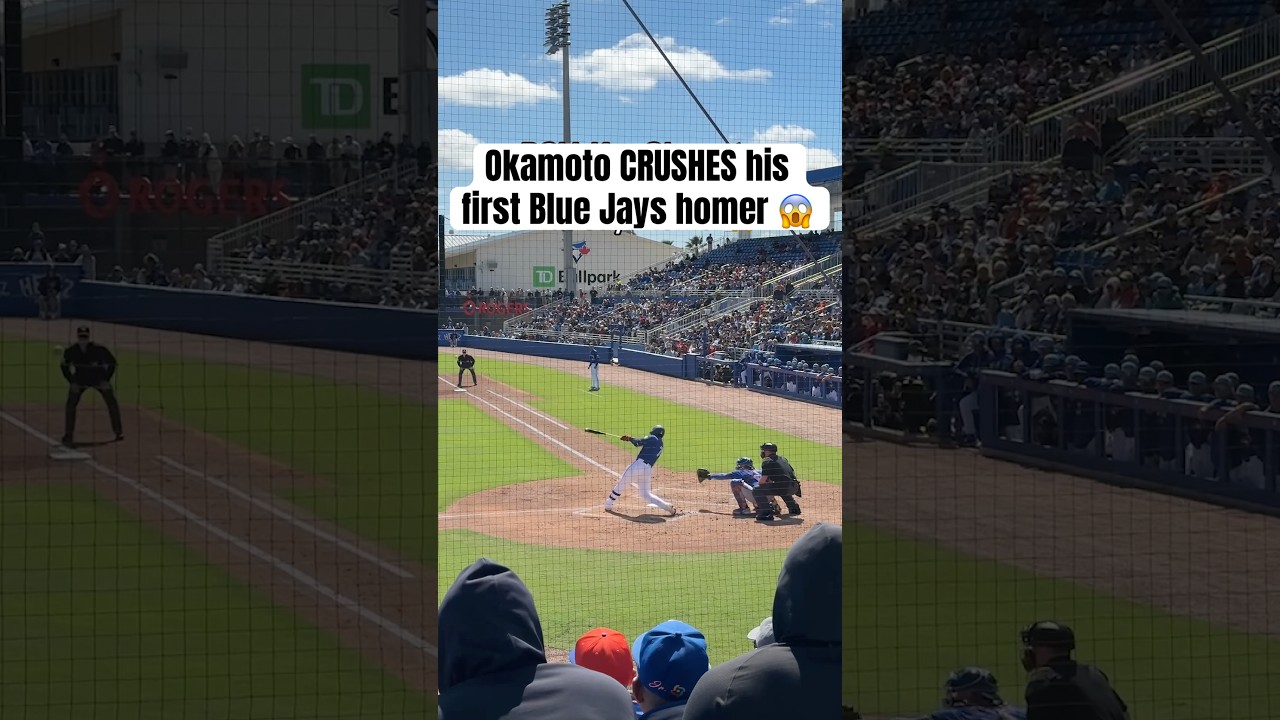 This angle of Kazuma Okamoto’s first Blue Jays home run 😮‍💨 #MLB #SpringTraining