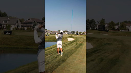Yubin with the shot tracer for your viewing pleasure 🤩 #golf #shottracer #golfswing #ironhead
