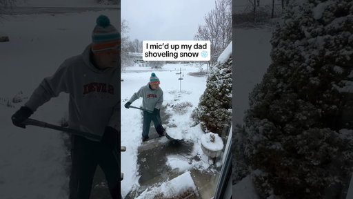 Kickball Dad Mic’d Up Shoveling Snow