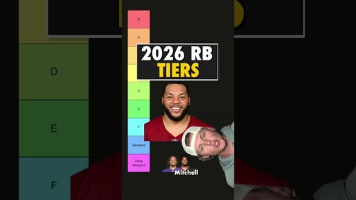 2026 RB Tiers For Fantasy Football
