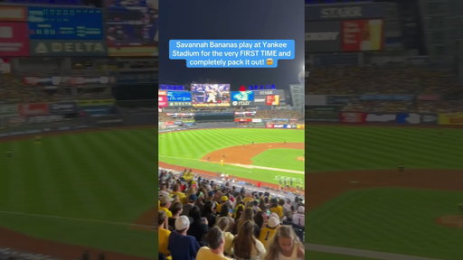 Sold out crowd for the Bananas YS debut!🍌#tickpick #savannahbananas #baseball #yankeestadium