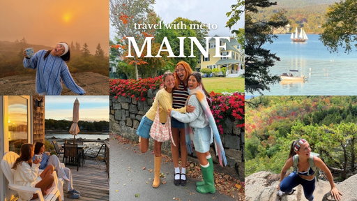 cozy girls trip coast of maine *Acadia national park, bar harbor, lighthouses, and fall leaves*