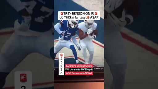 TREY BENSON ON IR do this ASAP in fantasy ‼️ #treybenson #fantasyfootballstartsit #fantasyfootball