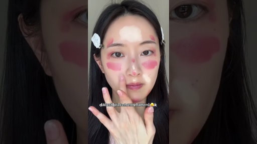 Had to try this blush placement, how cute 😍🩷 #pinkmakeup #blush #creamblush #stickblush