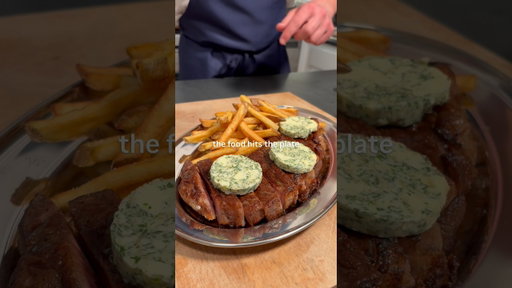 How to Make Steak Frites w/ Compound Butter - BTS 🥩🍟 #ad #menexpert #steakfrites #shorts #recipe