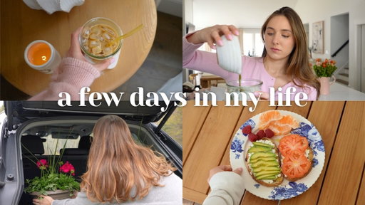 spring vlog | garden center, hair routine, banana coffee recipe