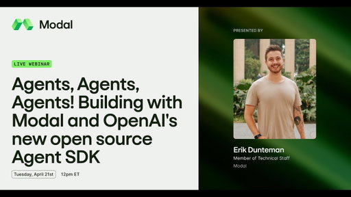 Building AI agents from scratch using the OpenAI Agent SDK and Modal.