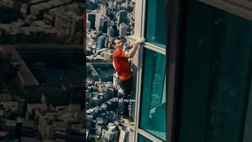 Alex Honnold mic'd up free soloing Taipei 101 😂 #SkyscraperLIVE #AlexHonnold #FreeSolo