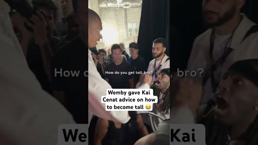 Kai couldn't believe his eyes when Wemby rolled up.