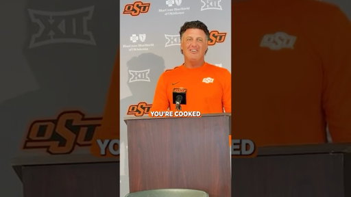 When you think your wife calls during your weekly news conference 😂  #collegefootball #cfb #okstate