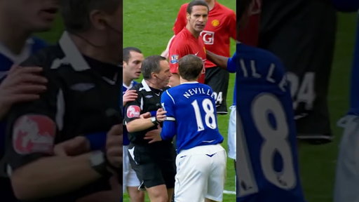 💥 Phil Neville with a big challenge on Manchester United's Cristiano Ronaldo back in October 2008.
