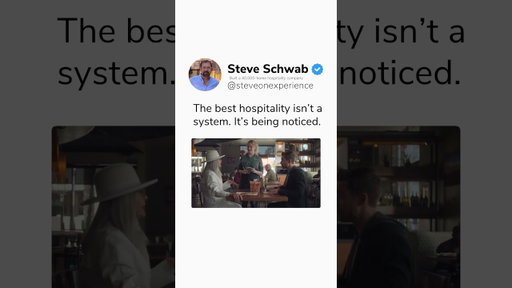 The best hospitality isn't a system. It's being noticed. #hospitalityindustry #customerexperience