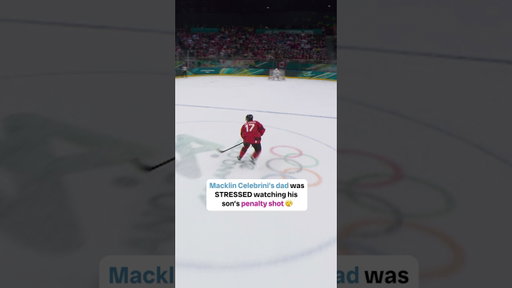 Macklin Celebrini's dad was STRESSED watching his son's penalty shot #milanocortina2026 #cbcsports