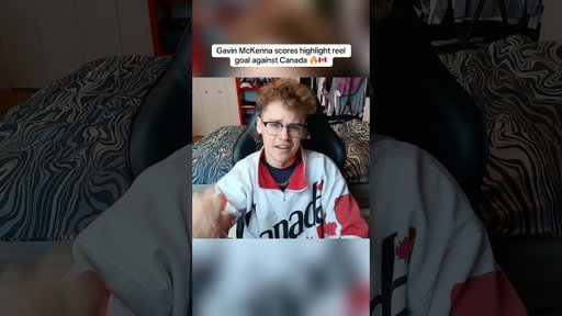 Gavin McKenna scores HIGHLIGHT goal against Canada 🫣😂 #hockey #worldjuniors #canada #funny