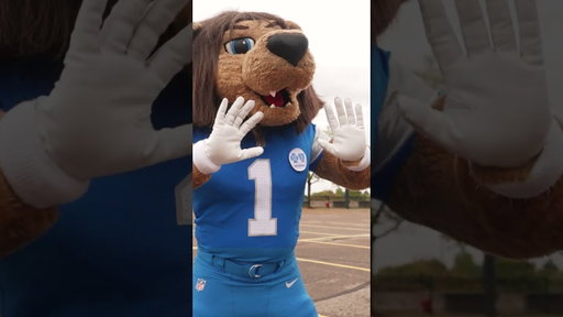 Sparty makes the trip to Ford Field with some help from Roary