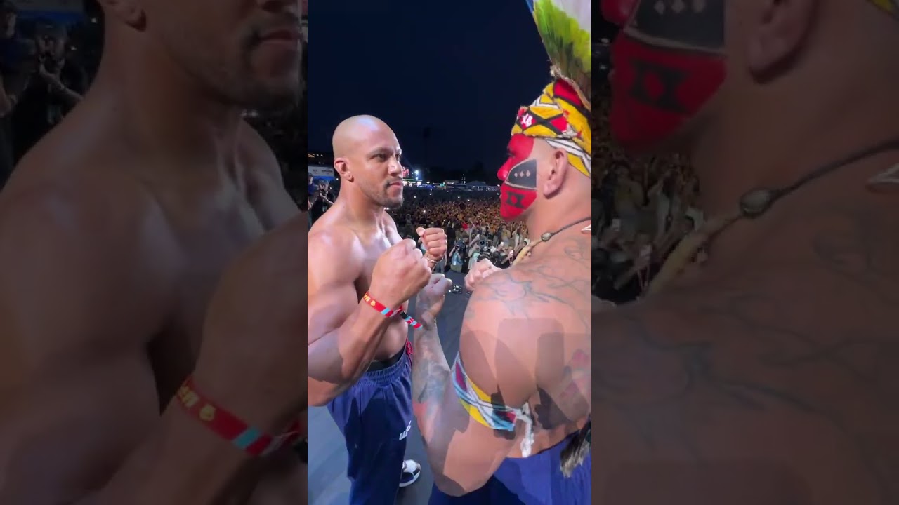 🔥 CHAMA! Veja a encarada entre Alex Poatan e Ciryl Gane na Cerimônia de Pesagem do #UFCWhiteHouse