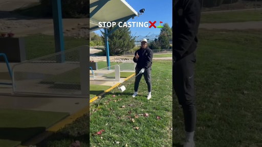 Stop casting using this simple drill at your next range session! #golfranch #golftips #swingtips